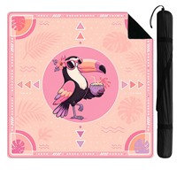 Tapis de Mahjong de Luxe Moderne à Motif Classique Européen Sculpté, Tapis Vintage Mandala Imperméable, Anti-Huile et Antidérapant