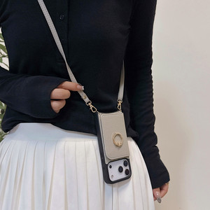 Convient pour <span class=keywords><strong>iPhone</strong></span> 17 ProMax Plug-in Phone Case, <span class=keywords><strong>iPhone</strong></span> 17 Fish Tail Crossbody Shoulder Strap, Ring protection PU Leather case - Product Image 6