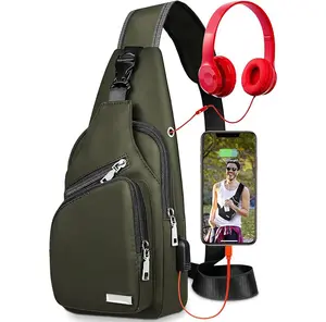 Waterproof Sling Backpack Hiking Daypack Multipurpose Cross Body Chest Bag For Men