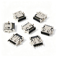 Connecteur Micro-USB-B-Femelle-SMD 7,5x5,6mm pour télécommunications, plaqué or