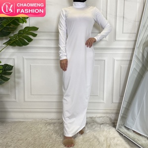 6532 #   Robe en jersey tendance à col montant pour femmes musulmanes, robe intérieure pour abaya ouverte, vêtements quotidiens, vente en gros, livraison rapide - Product Image 1