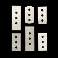 Lame de couteau en carbure de tungstène à trois trous 43*22*0.2mm pour la coupe de fibres et de textiles Lames industrielles