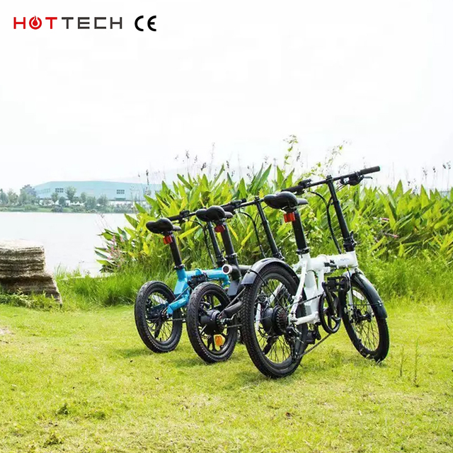 Hottech 16-Inch Folding Electric Bike Factory Price Newest Model with Integrated Battery Max Load 100 Kgs