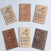 Premium RFID NFC Wooden/Bamboo Business Card Mini Tag Laser Engraving Waterproof 13.56MHz Payment Card for Hotels Offices