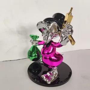 Venta al por mayor de estatuas de animales de dibujos animados estilo Pop Art, figuras de resina de hombre rico en forma de esculturas de <span class=keywords><strong>Monopoly</strong></span> para decoración <span class=keywords><strong>del</strong></span> hogar. - Product Image 2