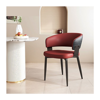Chaises de salle à manger nordiques contemporaines de luxe en métal et similicuir Meubles de maison modernes pour hôtels et villas Meubles pour écoles et salles à manger