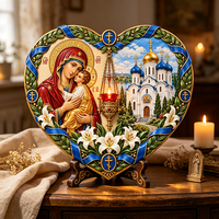 Ornamento da Tavolo in Resina UV 3D Personalizzato, Icona della Vergine Maria Ortodossa, Decorazione Religiosa Cristiana per la Casa, Produzione OEM ODM