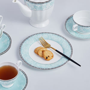 Hotel Bone China Vaisselle Plats Assiettes Emballage écologique certifié LFGB Ramequin Assiettes modernes <span class=keywords><strong>en</strong></span> porcelaine osseuse pour la gastronomie - Product Image 4