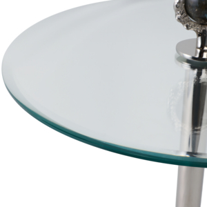 Tavolino Artistico in Vetro con Accento Geode per Piccoli Spazi, Comodino Moderno Decorativo - Product Image 6