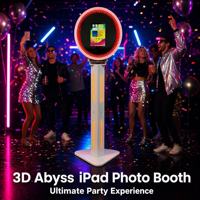 Miroir rond sur mesure de taille iPad pour photomaton, avec anneau lumineux RGB, cadre en métal, verre trempé, USB/Wi-Fi/Bluetooth pour mariages et fêtes