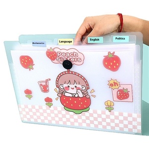 Graziosa cartella per Notebook multistrato per studenti di bambina 12 Grid PP Clip per organo impermeabile semplice sacchetto per organo in carta di prova trasparente - Product Image 5