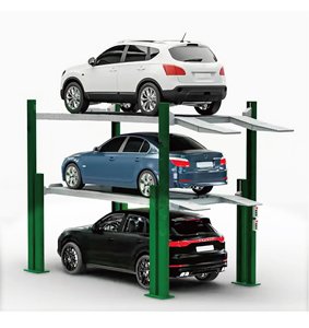Ascenseur de stationnement à 3 niveaux Triple Four Post Car Lift QJY4.0-P3 Four Post <span class=keywords><strong>Hydraulique</strong></span> Car Parking Lift Shanghai Fanbao CE Approved - Product Image 1
