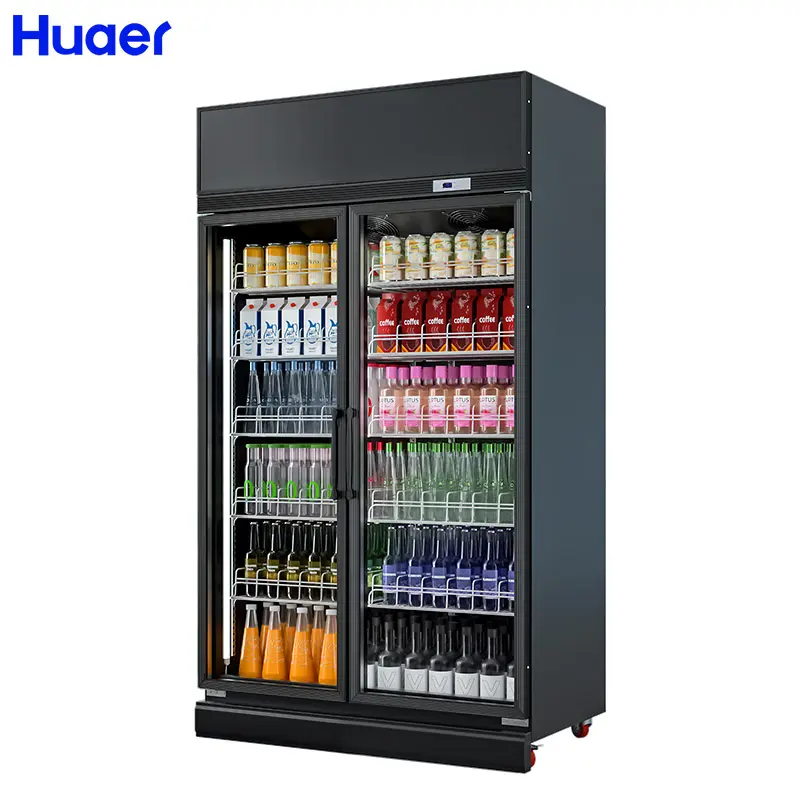 Refrigerador de bebidas, fabricante de porta de vidro estação de gás móvel geladeira