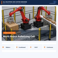 BORUNTE Robot industriel 6 axes PLC 100 kg pour l'emballage, cellule de palettisation BRTIRUS3511A, garde-corps de sécurité, ligne multi-robots