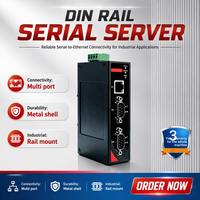 Serveur de périphériques série industriel DIN-Rail 1 port RS232/RS485, double alimentation, TCP/UDP, Modbus RTU/ASCII, client, données transparentes