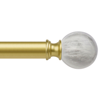 Tringle à Rideaux Longue en Fer Doré Luxe, Effet Marbre Givré, Robuste et Réglable, avec Supports