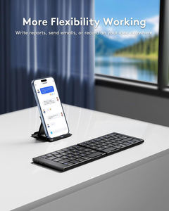 คีย์บอร์ดพับได้ขนาดพกพา คีย์บอร์ดไร้สายบลูทูธแบบพับได้สำหรับ Android และ iOS - Product Image 1
