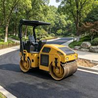 Mini-compacteur vibrant à double tambour de 3 tonnes, 27 kW, 36 CV, machine de compactage d'asphalte pour la construction de parkings et de chemins piétonniers