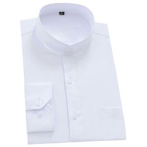 <span class=keywords><strong>Camisa</strong></span> Casual <span class=keywords><strong>de</strong></span> Hombre al por Mayor, Nueva Moda para Negocios Formal, 40% Algodón, <span class=keywords><strong>Manga</strong></span> <span class=keywords><strong>Larga</strong></span>, Cuello Mao, con Botones, Sencilla <span class=keywords><strong>de</strong></span> Color Sólido - Product Image 3