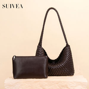 Sac à bandoulière à double sangle avec fermoir magnétique, tissé à la main, élégant, sac fourre-tout mère-enfant, sac à main minimaliste de luxe pour femme - Product Image 4