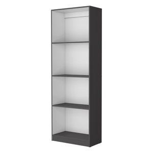 DB Zachary Modern Matt Gray and <b>White</b> Tier Storage <b>Bookcase</b> Wood Plastic with Stylish Design for Office Bedroom or Bathroom - Product Image 2