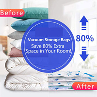 Sac de compression sous vide pour vêtements avec gonfleur pompe à main économiseur d'espace pochette de rangement voyage sacs de rangement essentiels PA transparent
