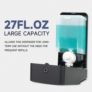 Dispensador de Jabón Líquido de Pared ABS <span class=keywords><strong>para</strong></span> Hotel, Cocina y Baño Comercial, 27oz de Gran Capacidad, Bomba Manual, Color Negro - Product Image 3