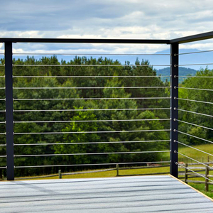 Lan can hiện đại kích thước tùy chỉnh dây dây cáp thép không gỉ màu đen Hệ thống lan can cho lan can sàn ngoài trời - Product Image 2