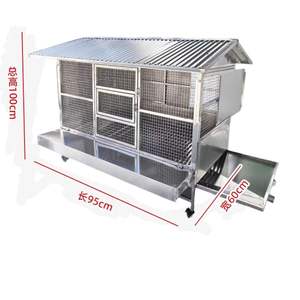 Grande pollaio all'aperto in acciaio inossidabile con una toilette a forma di imbuto, resistente al vento e alla pioggia - Product Image 4