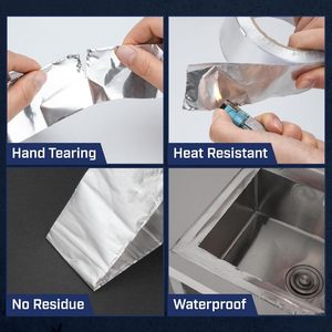 Aluminum Foil Tape, Heat Resistant Reflective Adhesive Tape for HVAC Ductwork, Insulation Sealing, Pipe Wrapping & Metal Repair - Product Image 4