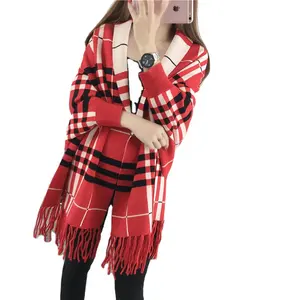 Custom Factory OEM ODM Frühling und Herbst New Women Schal Schal Custom Designer Quaste Kaschmir Wolle Poncho Cape