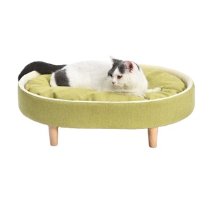 Moderno lavable forma Oval de invierno cálido de madera gato cama con <span class=keywords><strong>cuatro</strong></span> piernas - Product Image 1