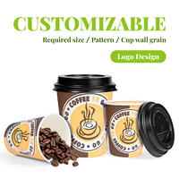 Gobelets à café chauds jetables ZJPACK 16oz à double paroi en papier kraft de qualité alimentaire, recyclables, avec revêtement PE, logo personnalisé, vente en gros