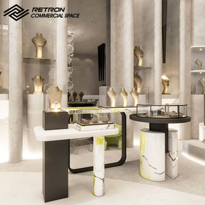 Custom Modern Jewelry Display Showcase Cabinet with <b>LED</b> <b>Lighting</b> Eco-Friendly & Waterproof for Jewelry Showroom - Product Image 1