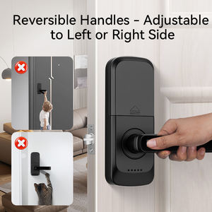 Cerradura Electrónica Inteligente para Puerta, Plateada y Negra, Impermeable, con Huella Dactilar y Llave, Cilindro Biométrico, Tarjeta de Memoria, Aleación de Aluminio - Product Image 3