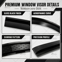 Déflecteurs de Vitres Pare-Pluie pour Ford Ranger T7 T8 T9 2016-2025, Pare-Vent Latéral, Accessoires Extérieurs 4x4 pour Voiture