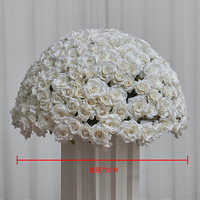 Nouvelles boules de roses artificielles de grande taille pour la décoration de tables de mariage, vitrines, halls d'exposition, présentoirs