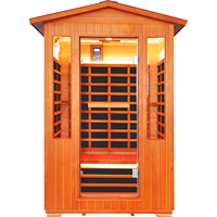 Sauna extérieur Icegalax en cèdre rouge massif, sauna infrarouge 2KW, avec commande intelligente et lampe de beauté