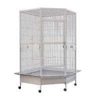 Cage verticale pour animaux de compagnie, forte et résistante à pousser à la main, pour perroquets et oiseaux, grand espace, élevage d'oiseaux, maison avec roues