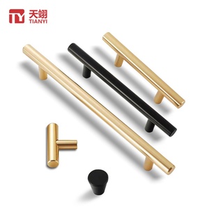 Modern Aluminum Alloy <b>Cabinet</b> Hardware <b>Black</b>/Gold Finish Stylish T-Bar Design Bedroom Bathroom <b>Kitchen</b> <b>Cabinets</b> Durable Antirust - Product Image 1