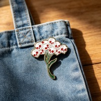 Broche Fleur Crâne Émaillée, Épingle de Revers Bouquet Squelette Gothique, Badge Décoratif Punk pour Sac à Dos Vêtements Bijoux Cadeau