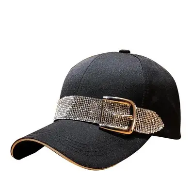 Toptan özel logo beyzbol kapaklar elmas kadın Bling şapka taklidi şapka nefes şapka