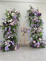 Arrangements floraux de luxe rose poudré et vert pour arche de mariage, ensemble de fleurs d'hortensia et de roses pour la cérémonie de mariage et le toile de fond photo