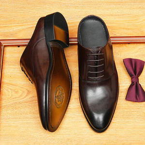 Chaussures en cuir pour hommes Brock British Business, chaussures de cérémonie en cuir véritable, chaussures de bureau respirantes et imperméables, caractéristiques en maille, printemps - Product Image 1