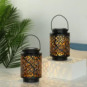 مصابيح فانوس شمسية خارجية مصابيح شمسية معلقة مصباح ديكور الحديقة مع مقبض ليد - Product Image 3