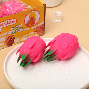 Jouet Squishy en forme de Pitaya simulé, Balle à presser douce en forme de fruit, Jouet anti-stress relaxant et divertissant - Product Image 1