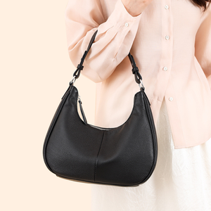 Sac à main Hobo en cuir véritable pour femme, sac à bandoulière avec fermeture éclair, grande capacité, sac de voyage quotidien - Product Image 4