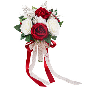 Bouquet de mariée unique fait main en perles, effet naturel, avec support, pour la cérémonie de mariage et la décoration - Product Image 4