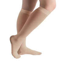 Chaussettes de compression unisexe beige de haute qualité, vente chaude, 15-20 mmHg, anti-embolie, pour varices