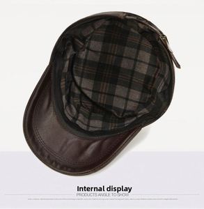 Gorro de Béisbol de Cuero Vacuno para Hombre, Estilo Moderno, para Personas de Mediana Edad y Mayores, Cálido para Invierno y Actividades al Aire Libre - Product Image 6